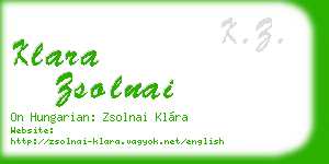 klara zsolnai business card